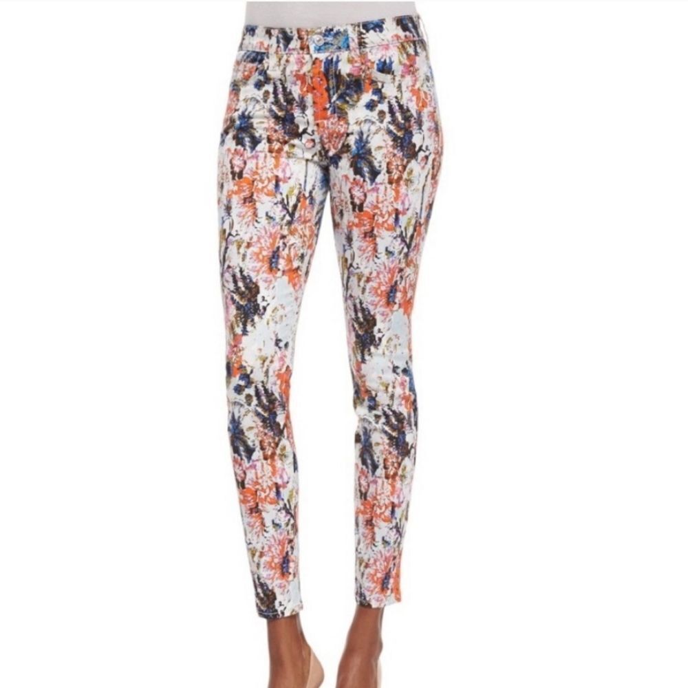 7 For All Mankind The Ankle Skinny Jeans in Floral Haze Size 28 - Picture 10 of 12